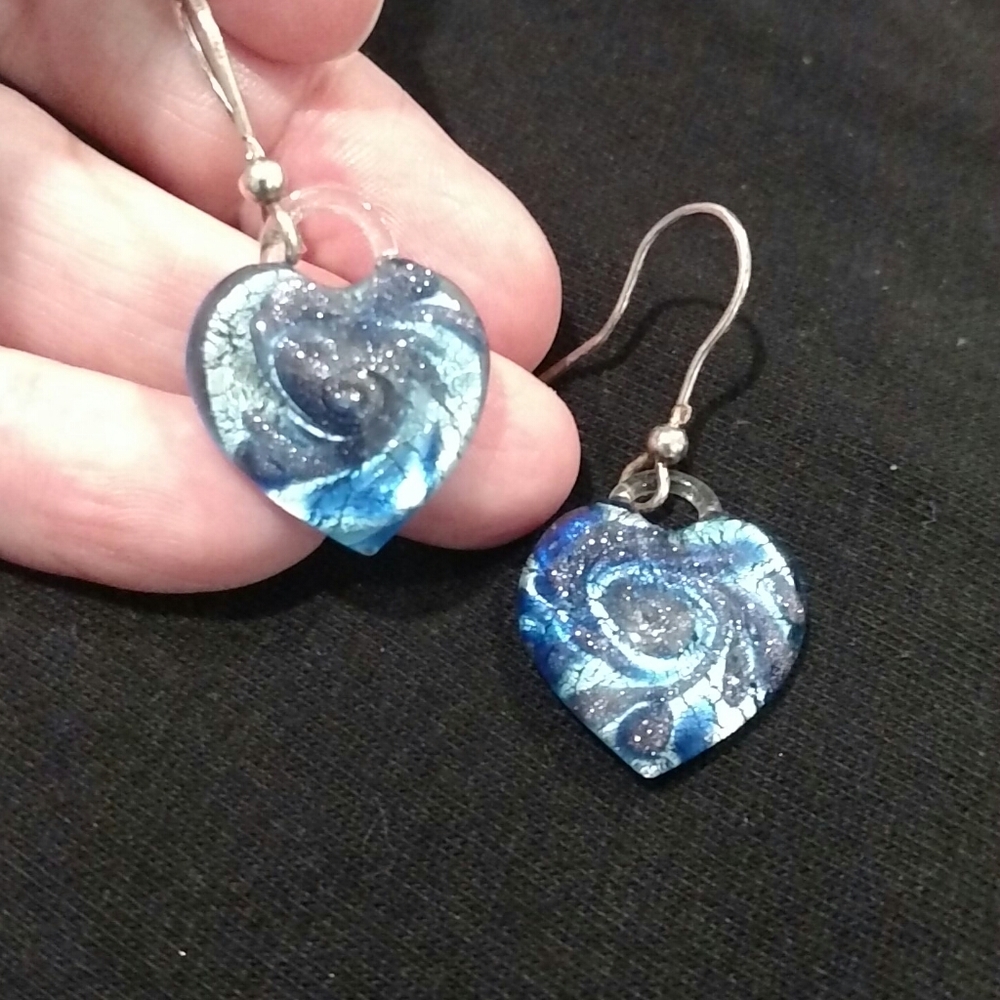 Murano Glass Heart Earrings